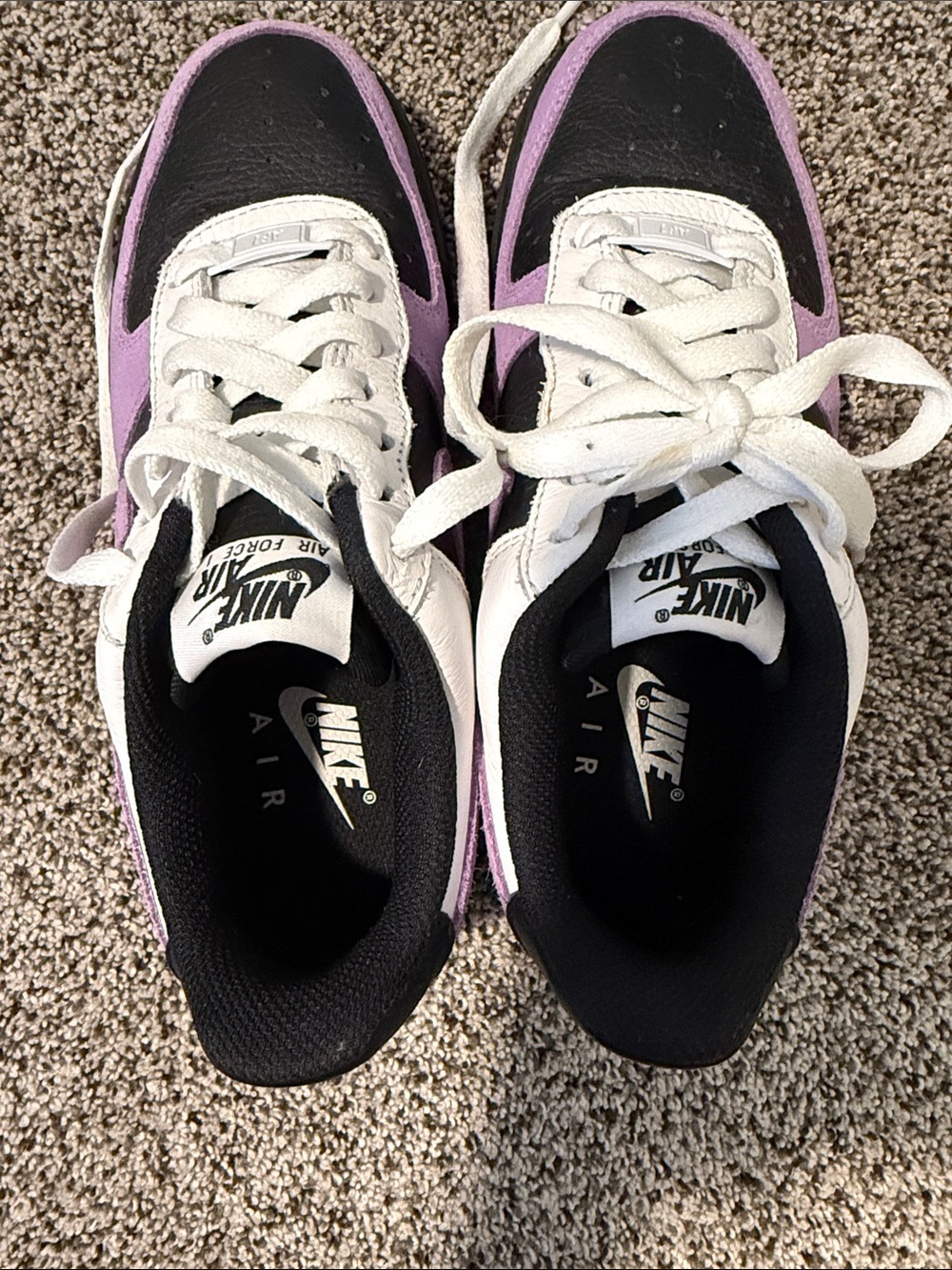 Nike Air Force 1 Sneakers — Black, Purple & White - Picture 4 of 5